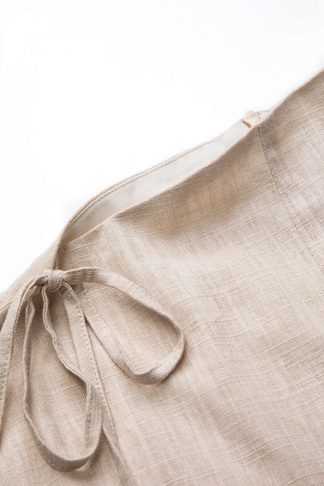 Linen Ruched Tie-Up Sleeveless Mini Dress Dreamardi