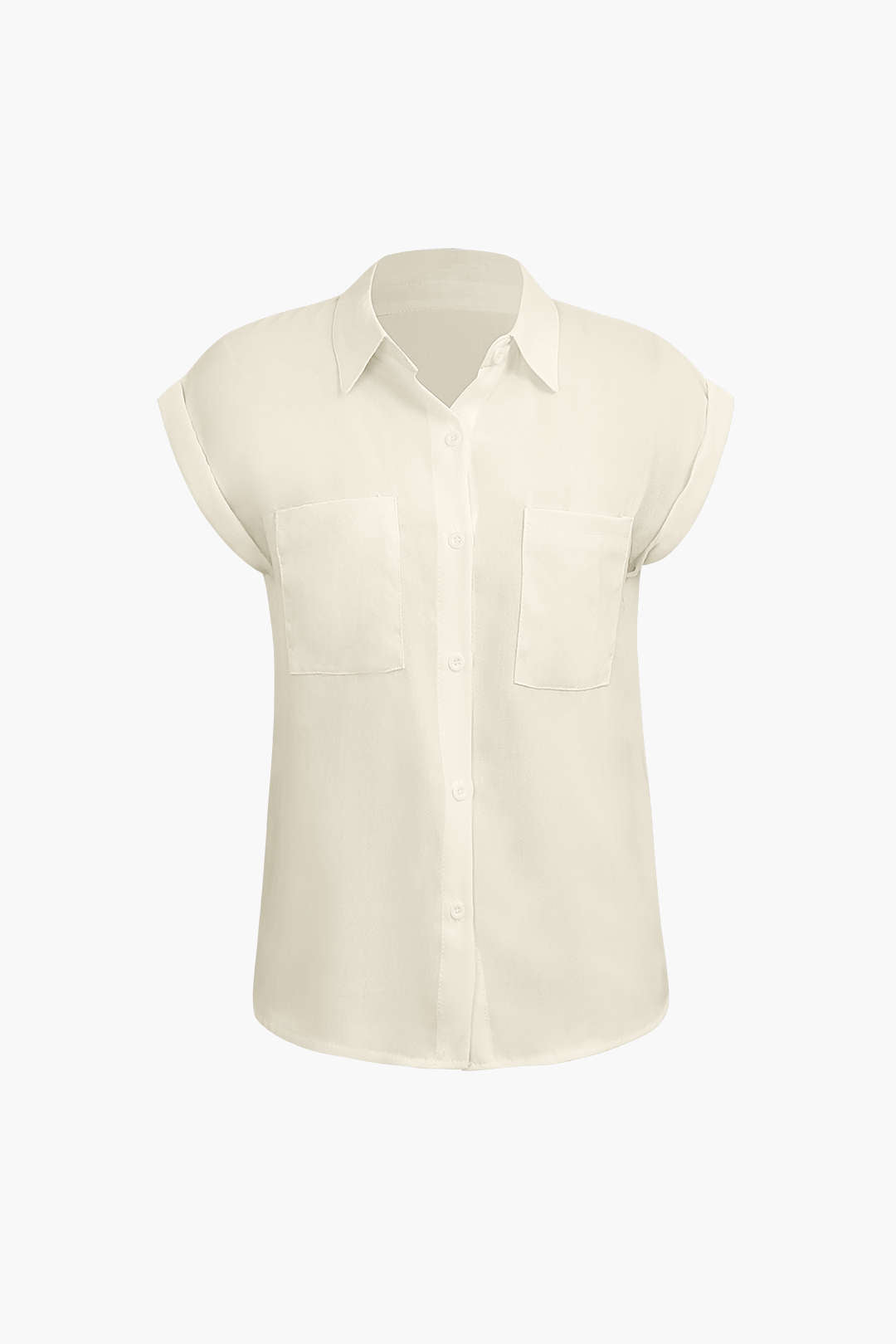 Basic Rolled Cuff Knotted Hem Shirt Dreamardi