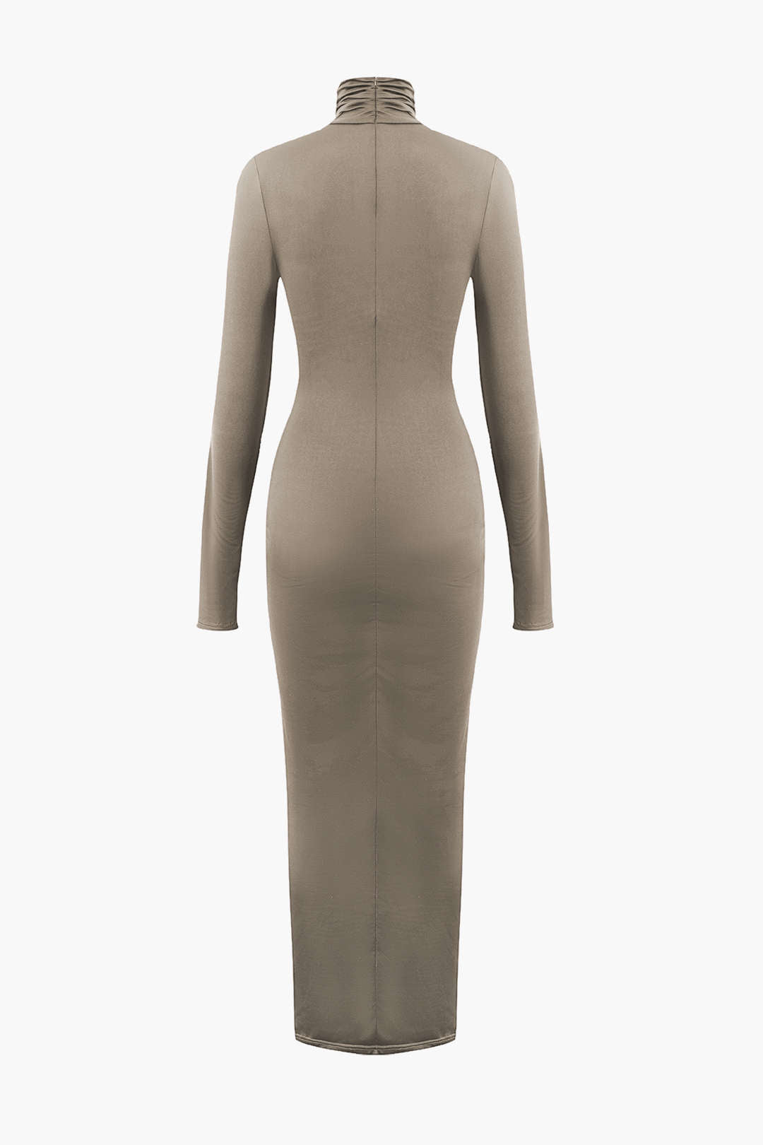 Wrap Ruched High Neck Long Sleeve Maxi Dress Dreamardi