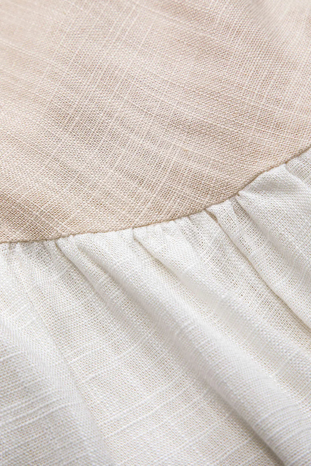 Linen Ruched Tie-Up Sleeveless Mini Dress Dreamardi