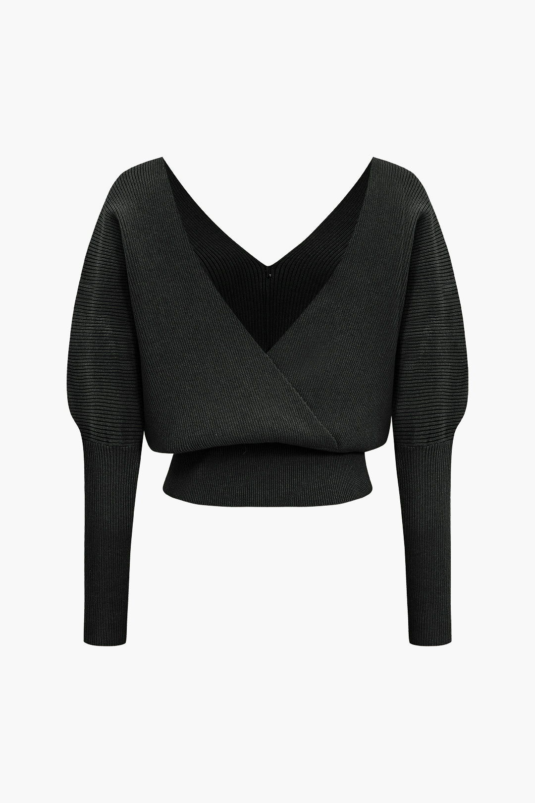 Solid Button V-Neck Sweater Long-Sleeve Top Dreamardi