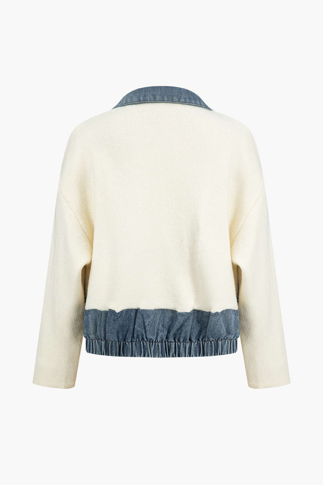 Denim Patchwork Pocket Sweater Cardigan Dreamardi