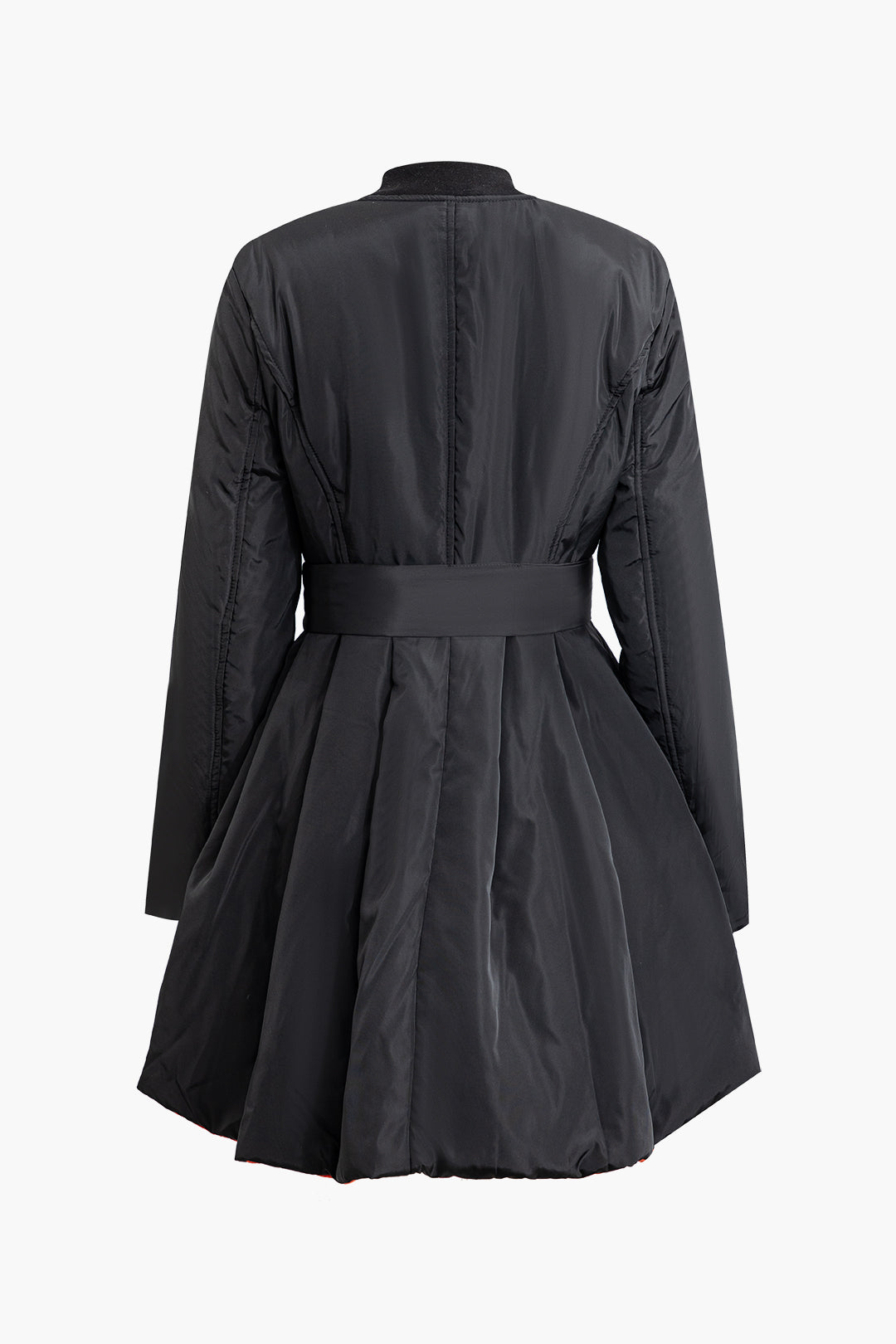 Solid Tie Front V-neck Puffer Dreamardi