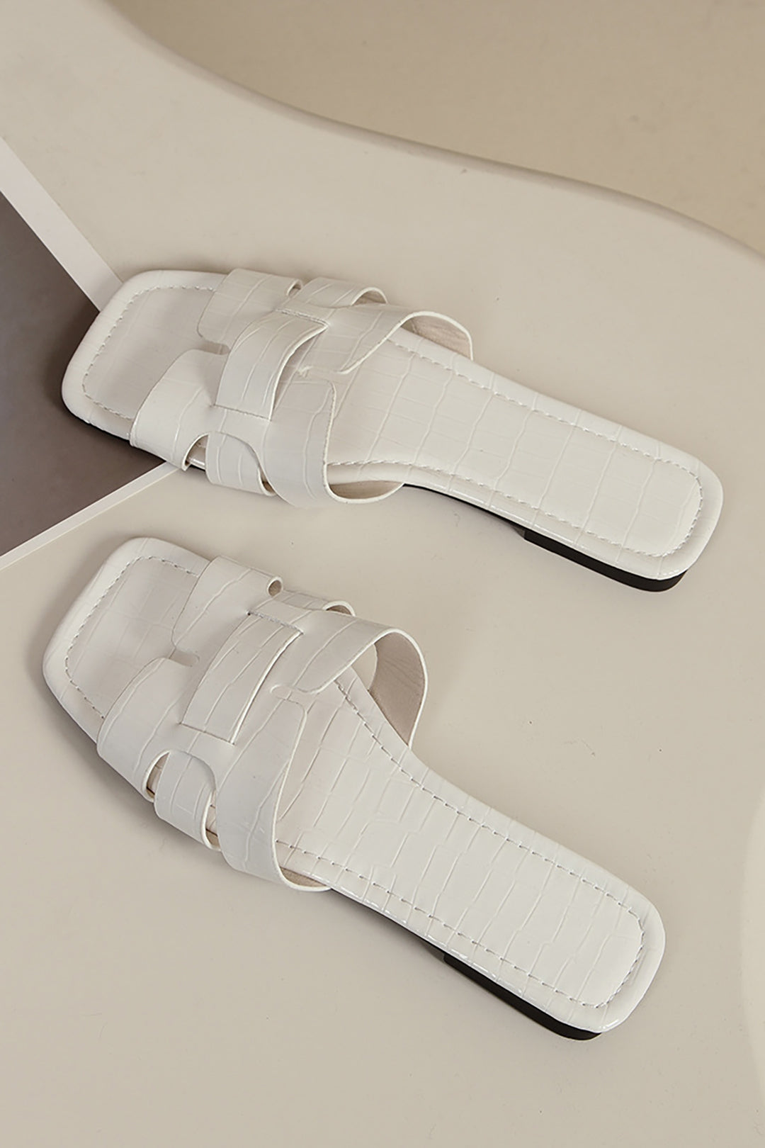 Sabine - Modern Textured Stone Woman's Flat Sandals Dreamardi