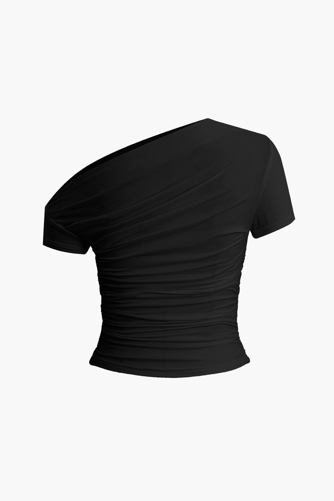 Basic Asymmetrical Ruched T-shirt Dreamardi
