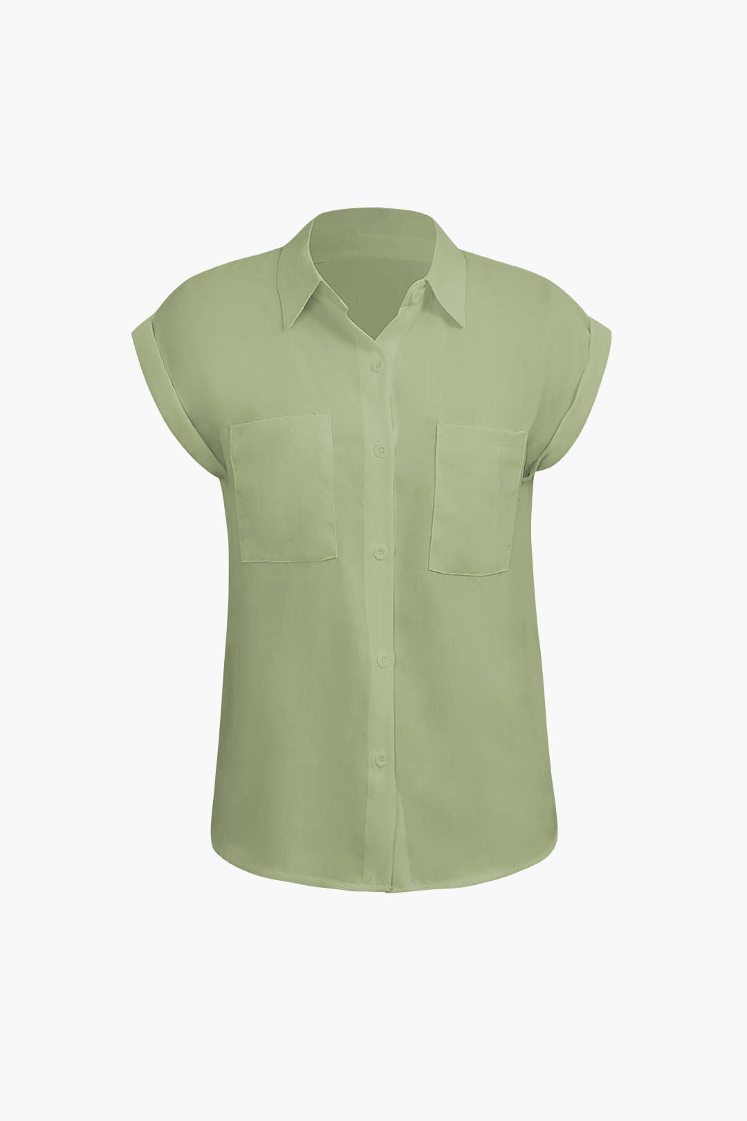 Basic Rolled Cuff Knotted Hem Shirt Dreamardi