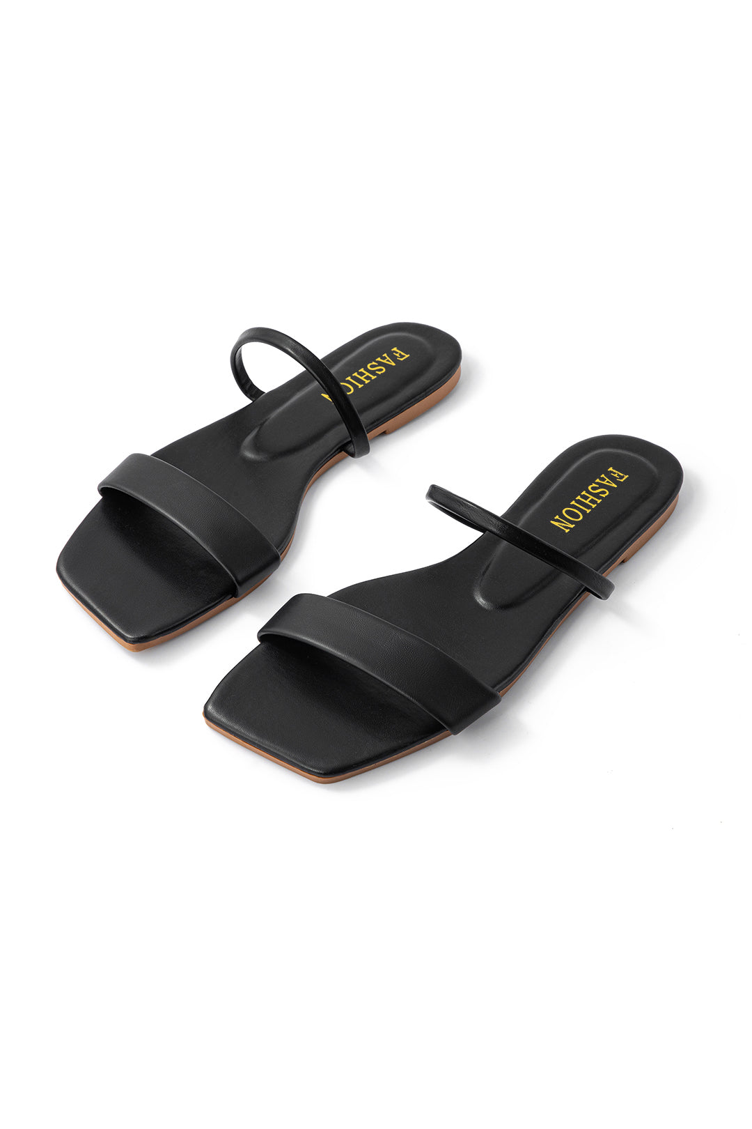 Basic Square Toe Flat Slide Sandals Dreamardi