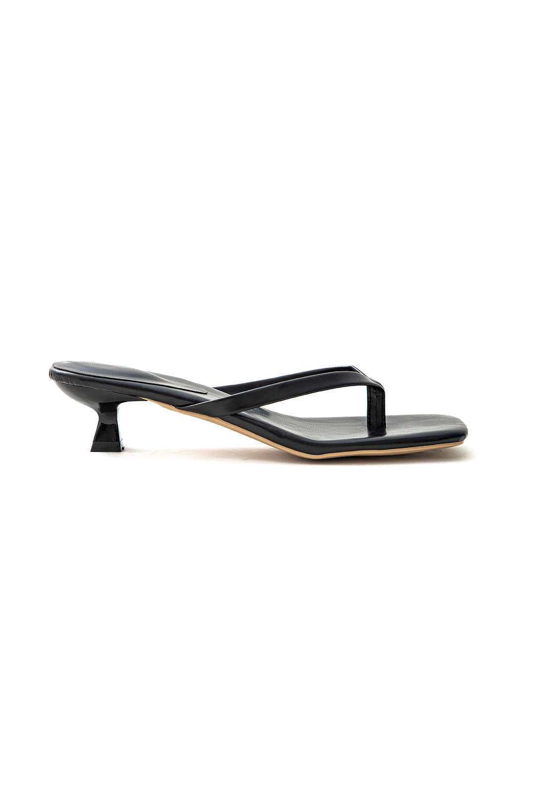 Basic Square Toe Thong Heeled Sandals Dreamardi