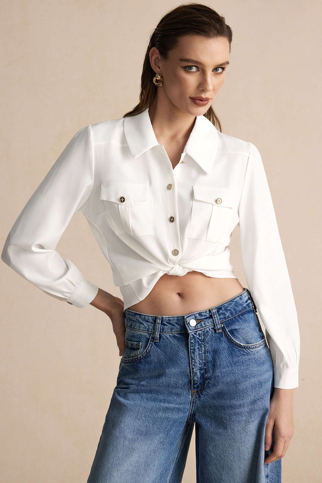 Button Pocket Long-Sleeve Shirt Dreamardi