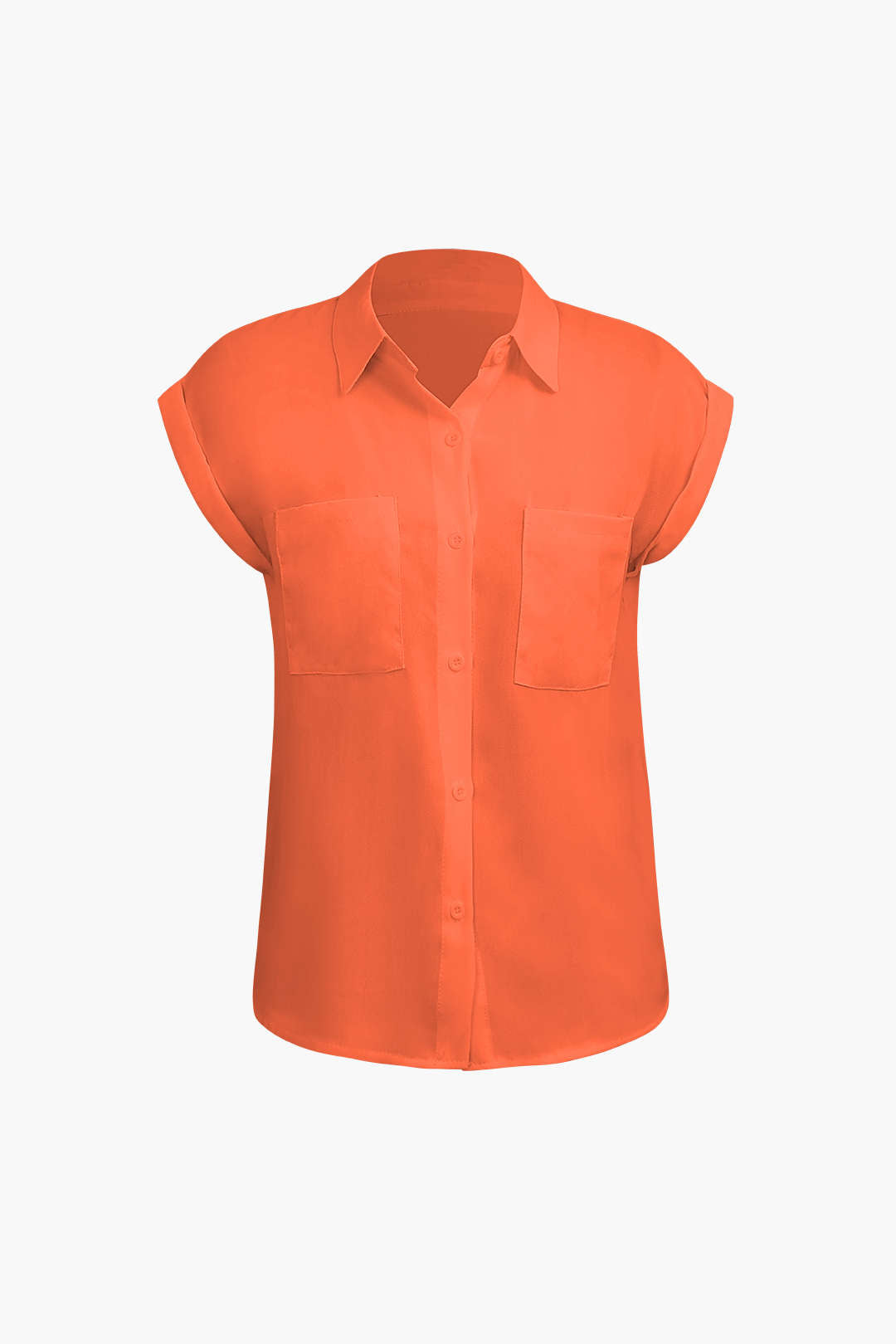 Basic Rolled Cuff Knotted Hem Shirt Dreamardi