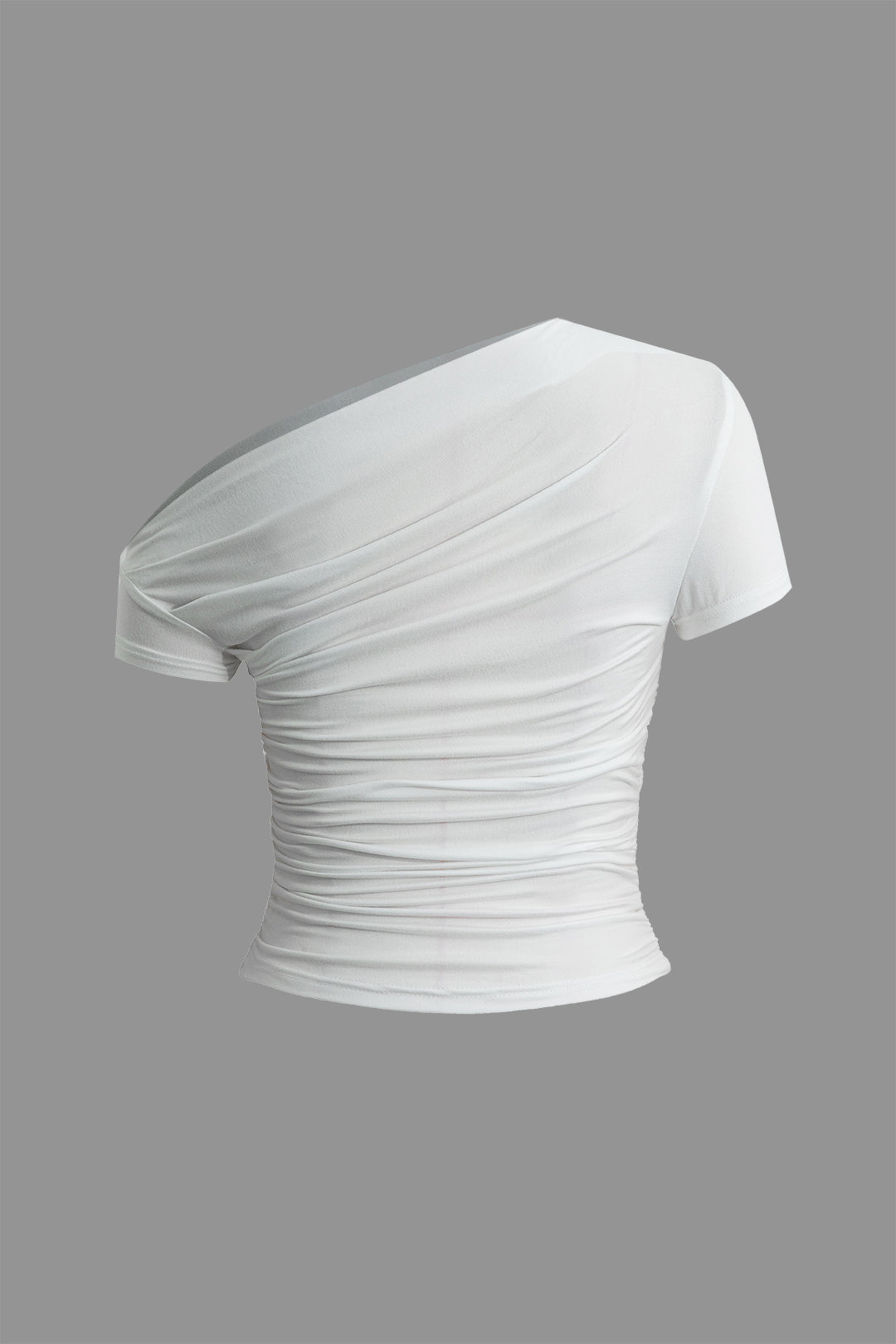 Basic Asymmetrical Ruched T-shirt Dreamardi