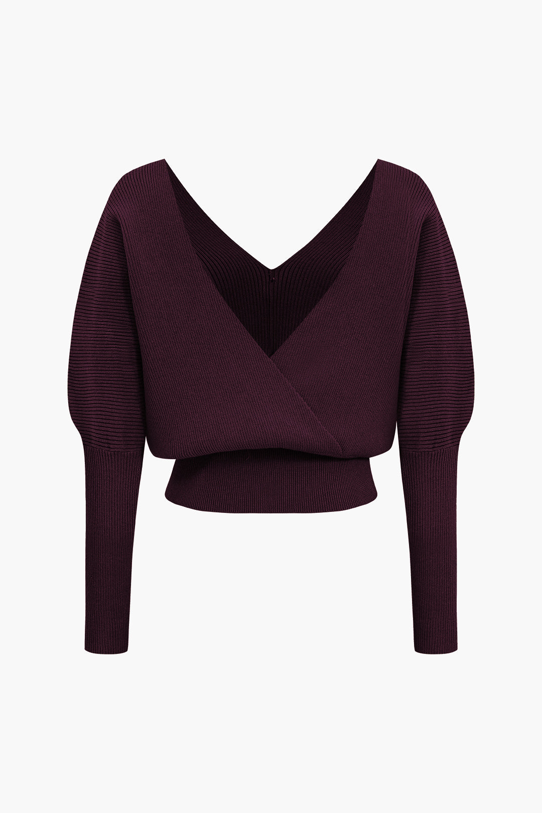 Solid Button V-Neck Sweater Long-Sleeve Top Dreamardi