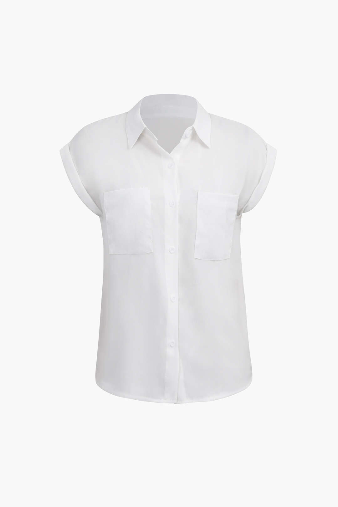 Basic Rolled Cuff Knotted Hem Shirt Dreamardi