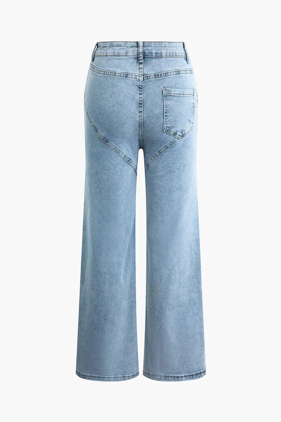 Rhinestone Embellished Cut Out Straight Leg Jeans Dreamardi