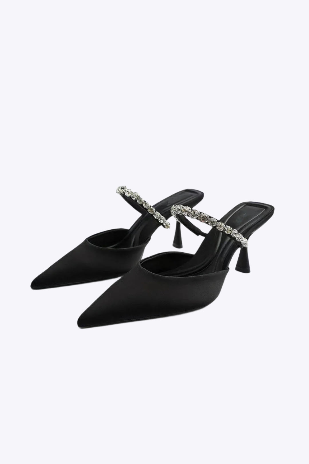Rhinestone Embellished Pointed-toe High-heeled Sandals Dreamardi