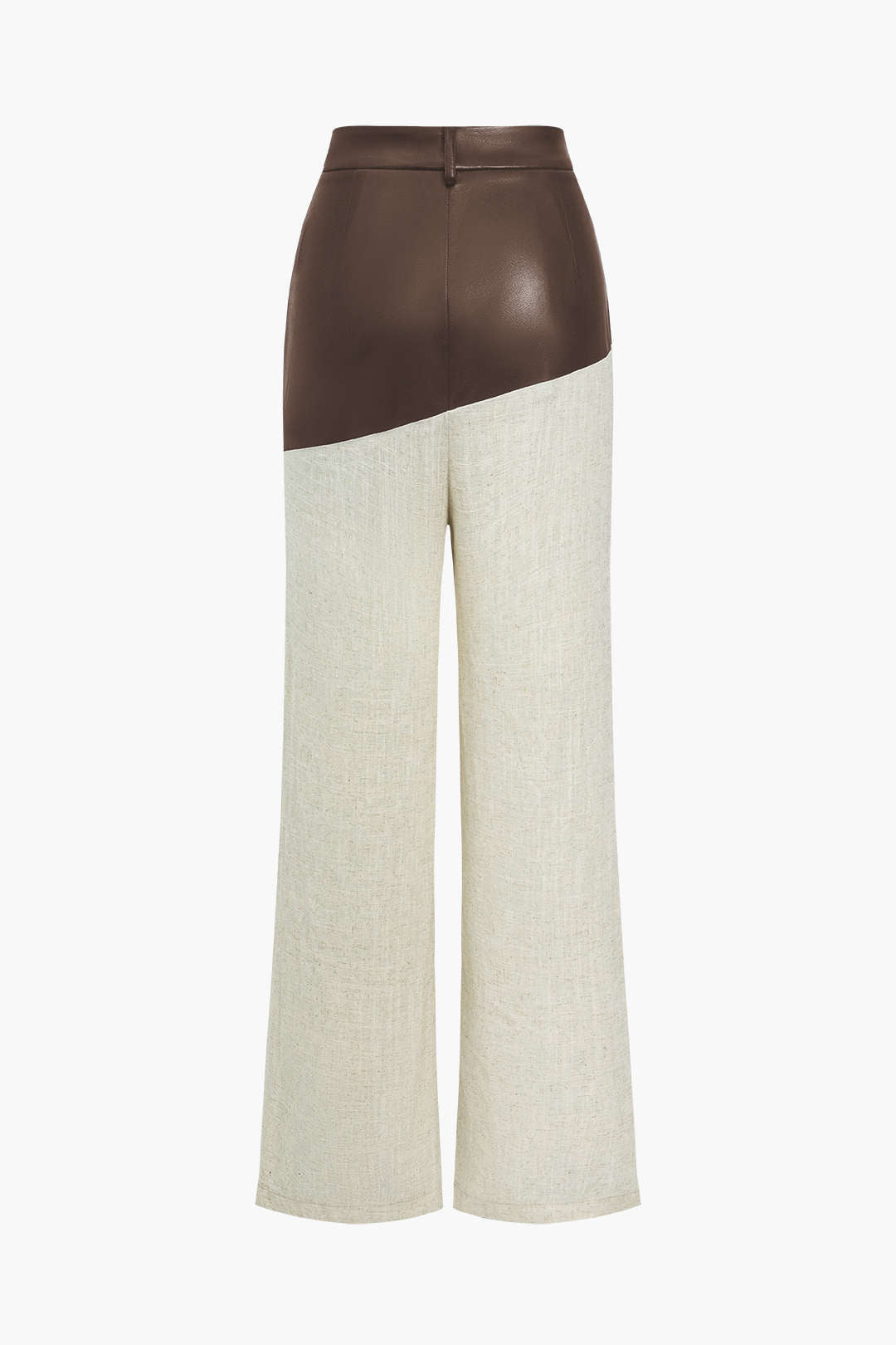 Contrast Color Block Print Straight-leg Trousers Dreamardi