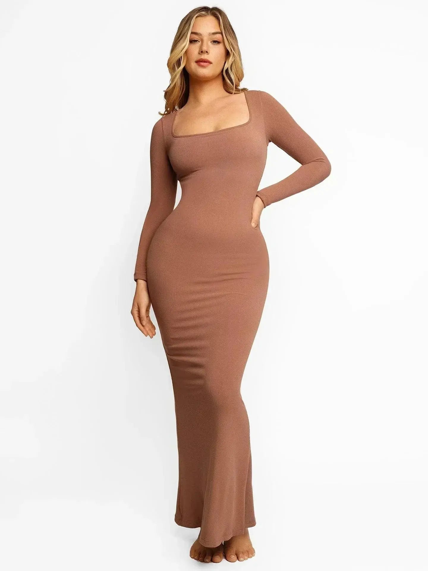 Long Sleeve Shapewear Jurk voor Volledige Ondersteuning Dreamardi
