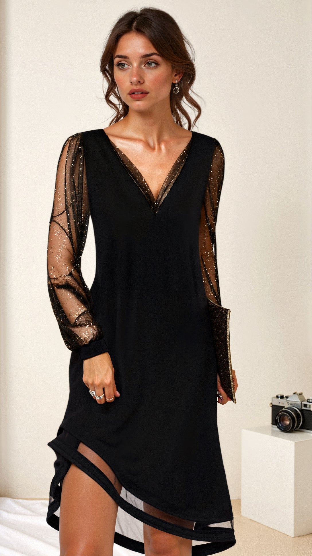 Matilda - Klassisches Abendkleid - Kleid mit V-Ausschnitt Dreamardi