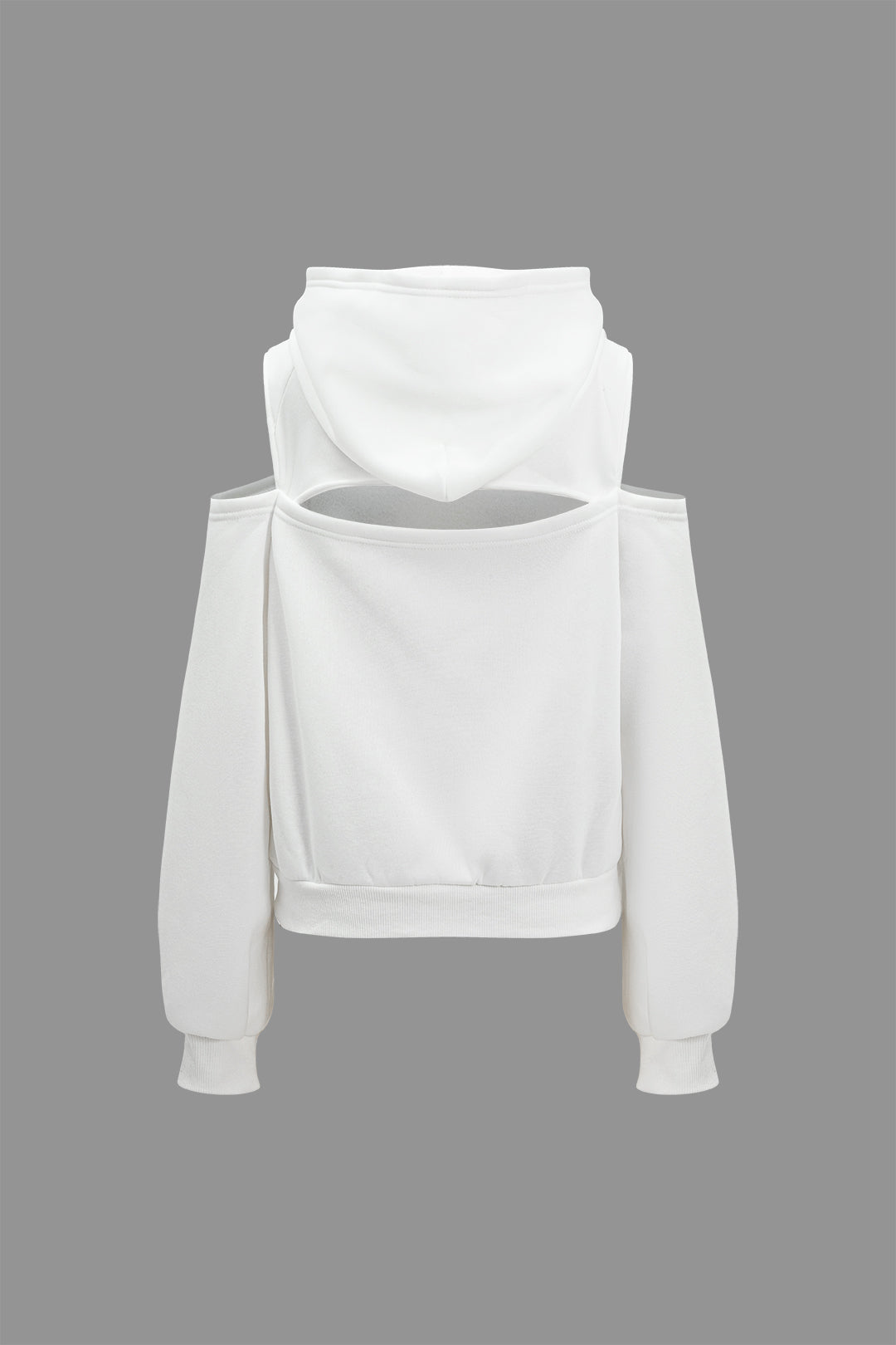 Solid Hooded Cut Out Sweatshirt And Elastic Pants Set Dreamardi