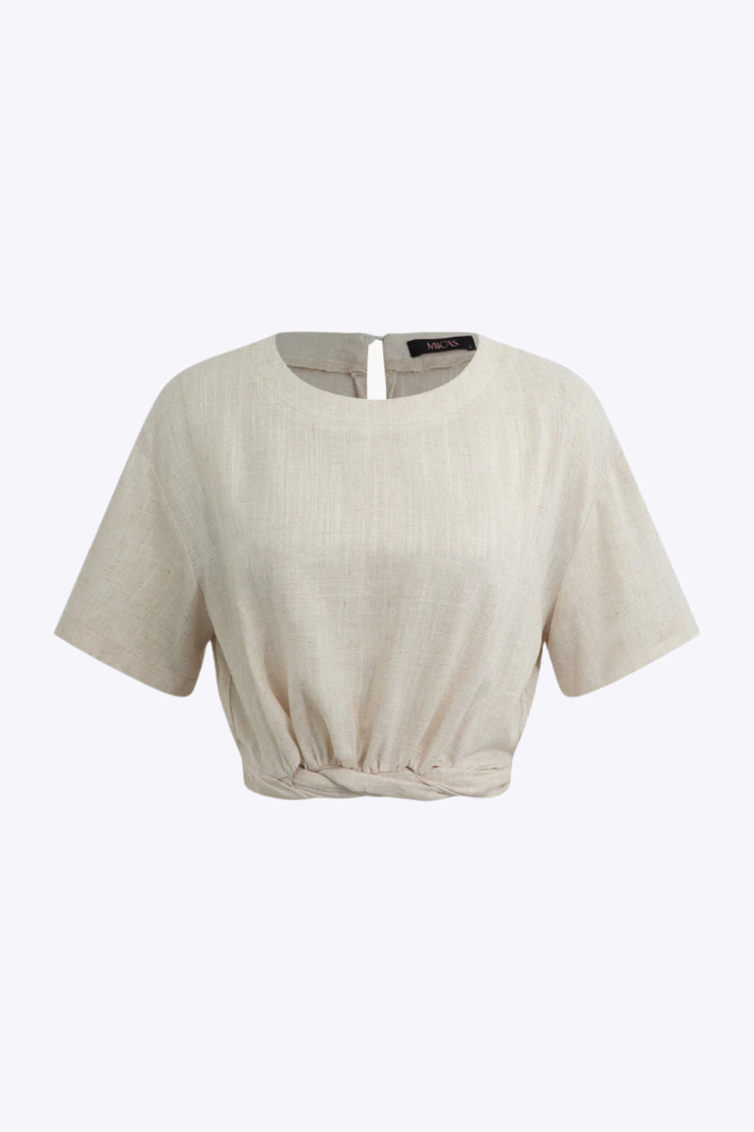 Linen Crop Short Sleeve Shirt Dreamardi