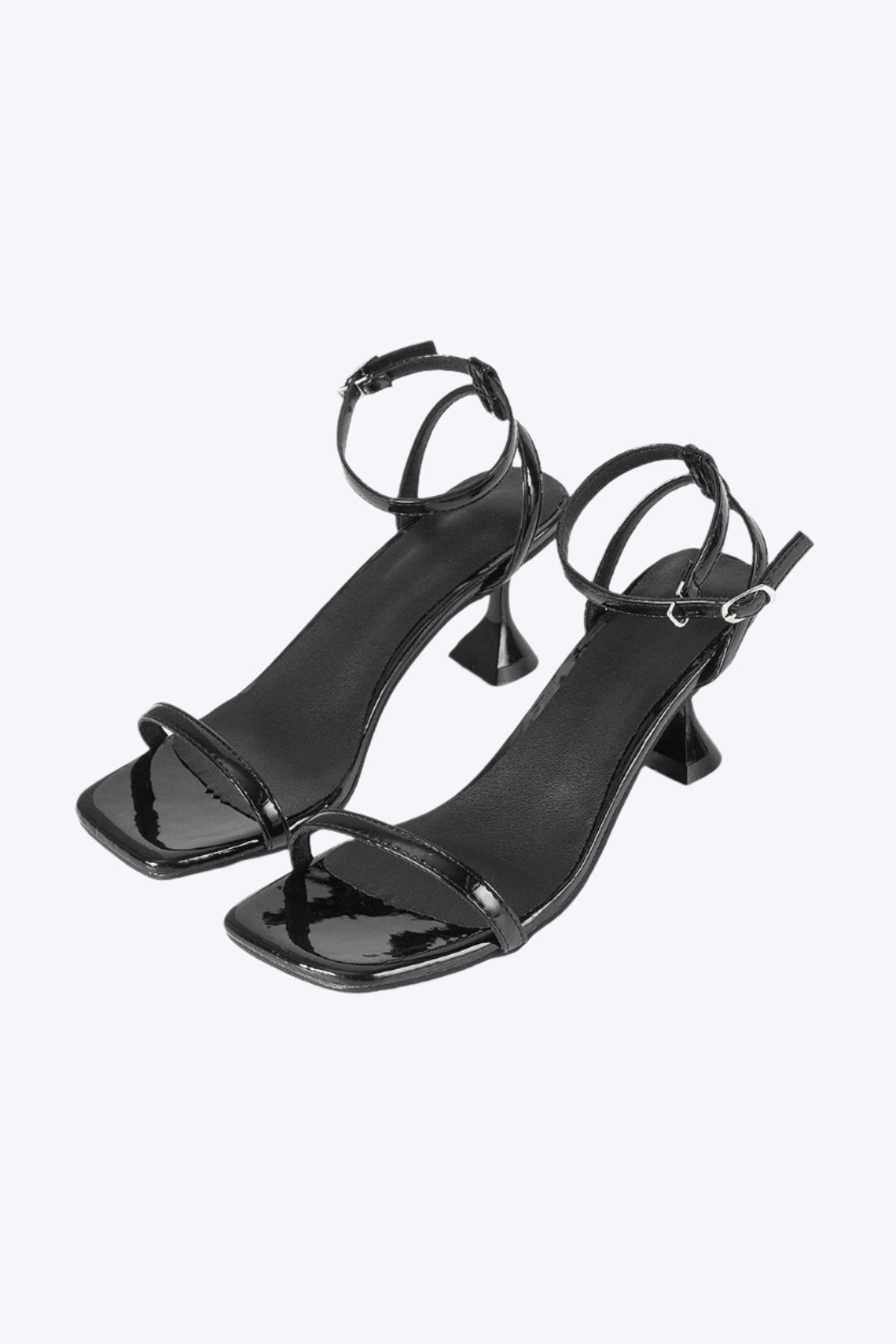 Faux Leather Open Toe Heels Dreamardi