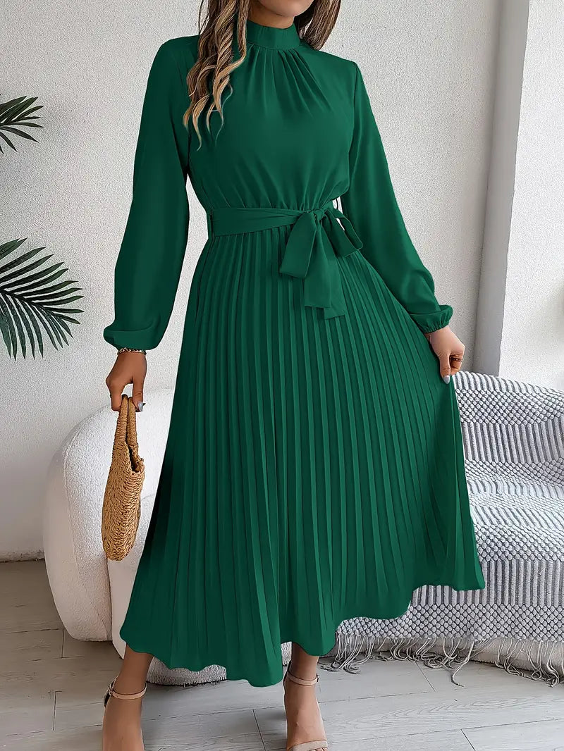 Miranda – Elegant Stand-Up Collar Women's Dress