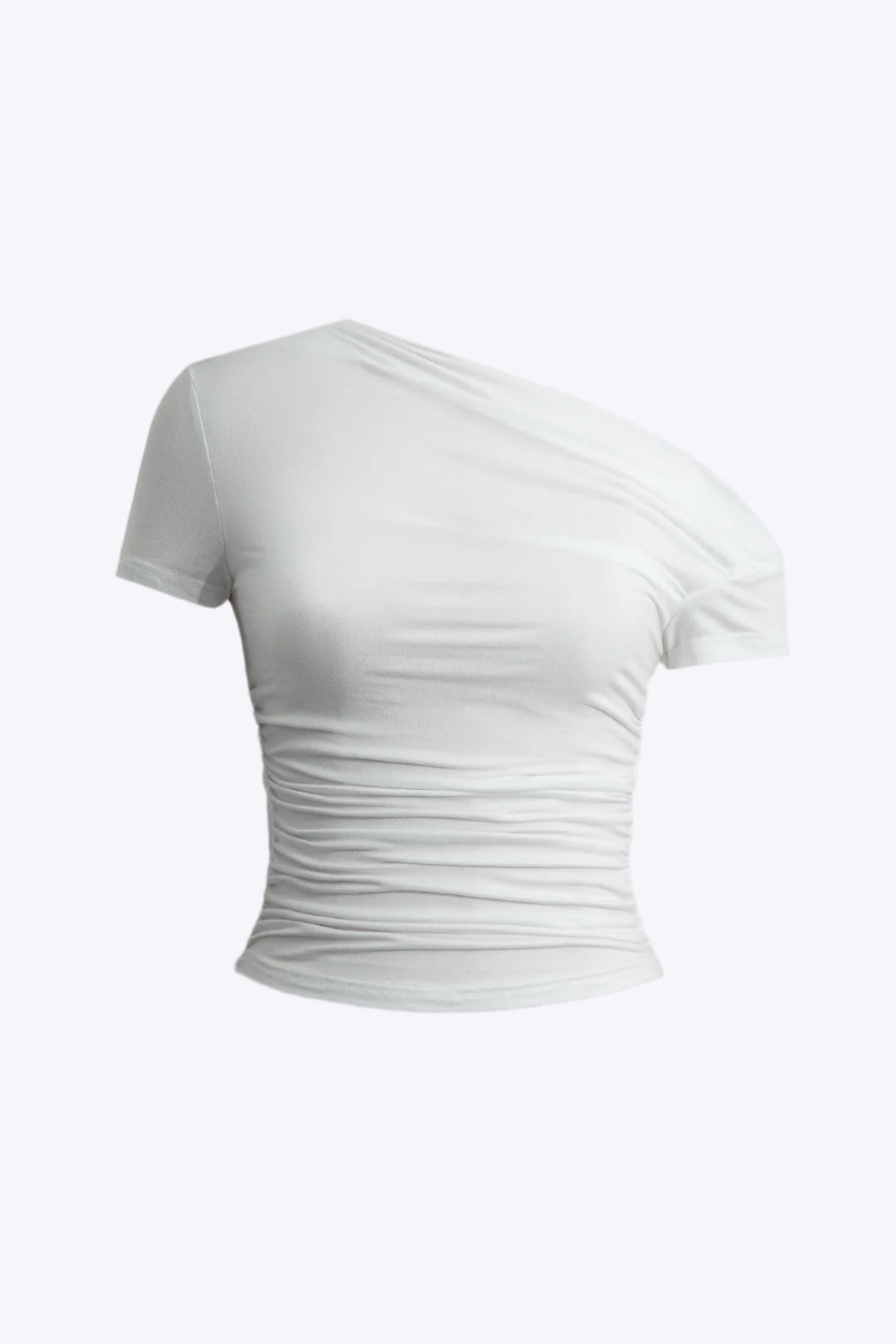 Basic Asymmetrical Ruched T-shirt Dreamardi