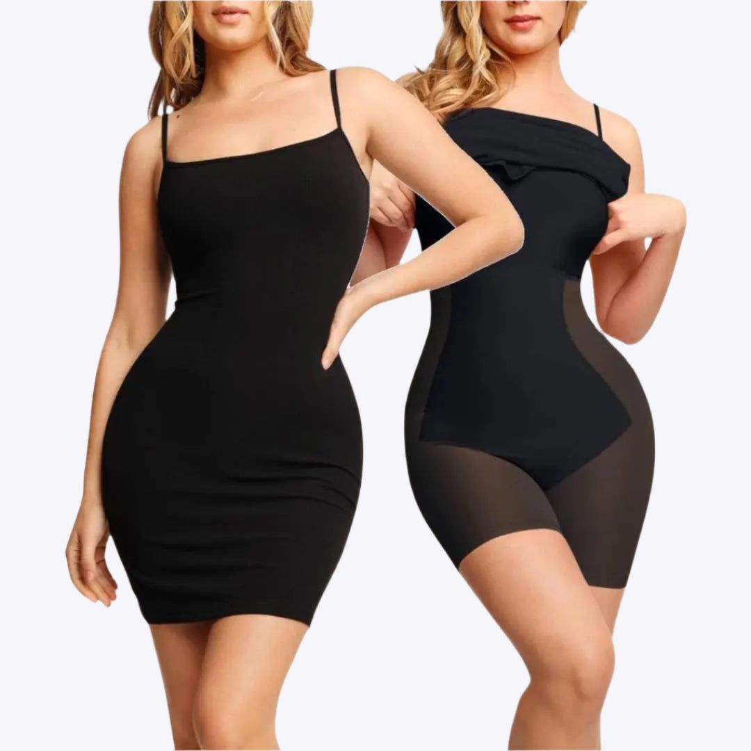 2 in 1 Mid Jurk - Ingebouwde Shapewear korset Dreamardi