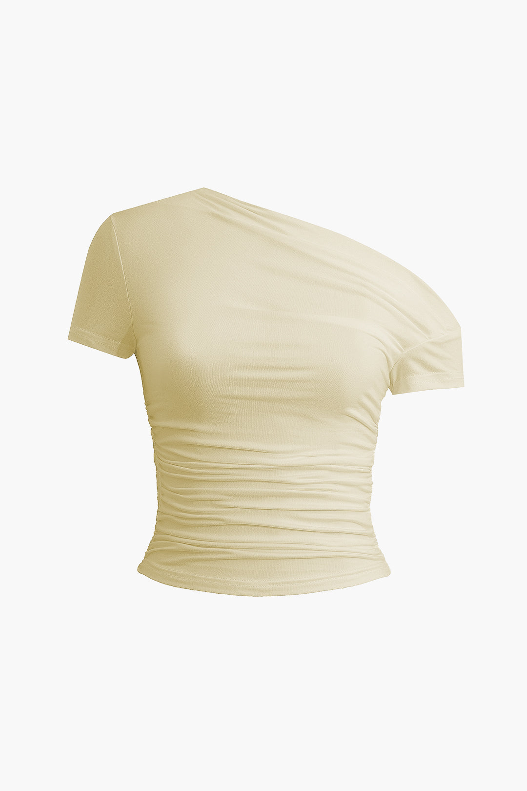 Basic Asymmetrical Ruched T-shirt Dreamardi