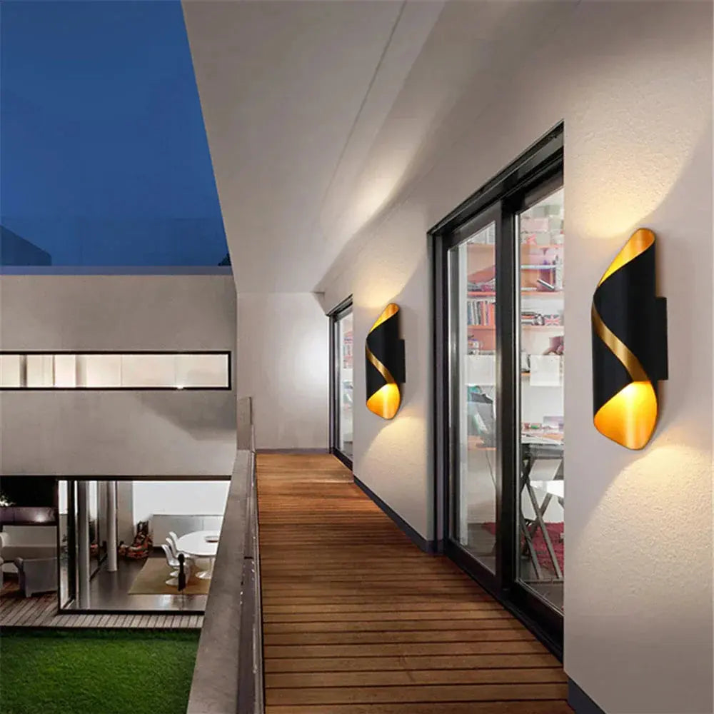 TwistGlow - Sleek Weatherproof Glow Outdoor LED Wall Lamp