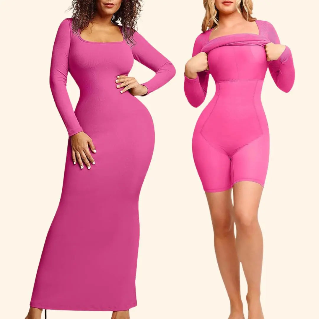 2 in 1 Long sleeve shapewear jurk Dreamardi