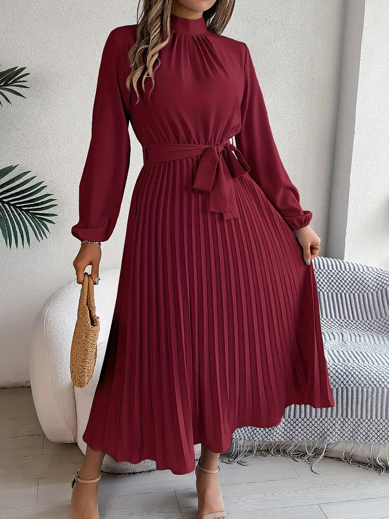 Miranda – Elegant Stand-Up Collar Women's Dress