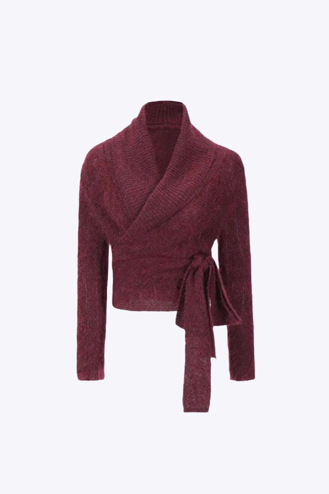 Solid Knit Knot V-neck Asymmetrical Cardigan Dreamardi