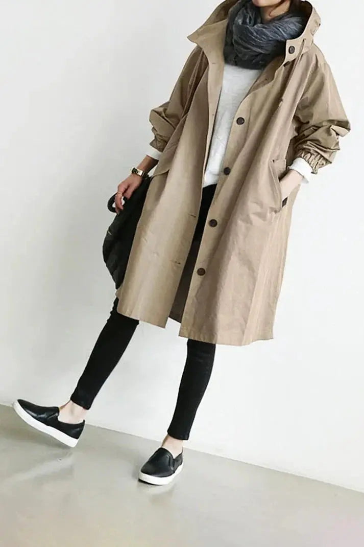 Cynthia - Waterproof Hooded Woman's Trench Jacket Dreamardi