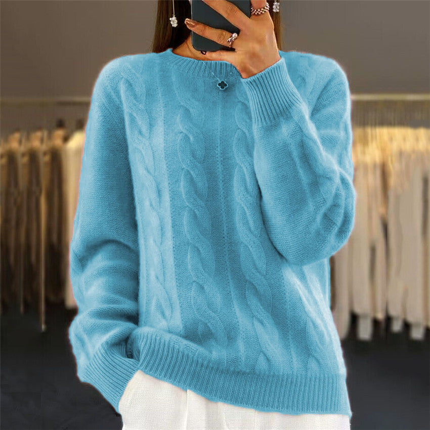 Fashion Retro Cable-knit Pullover Sweater Women Dreamardi