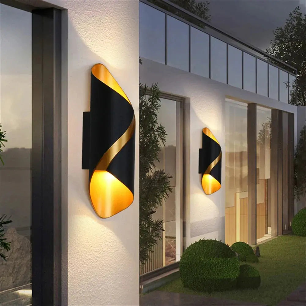 TwistGlow - Sleek Weatherproof Glow Outdoor LED Wall Lamp