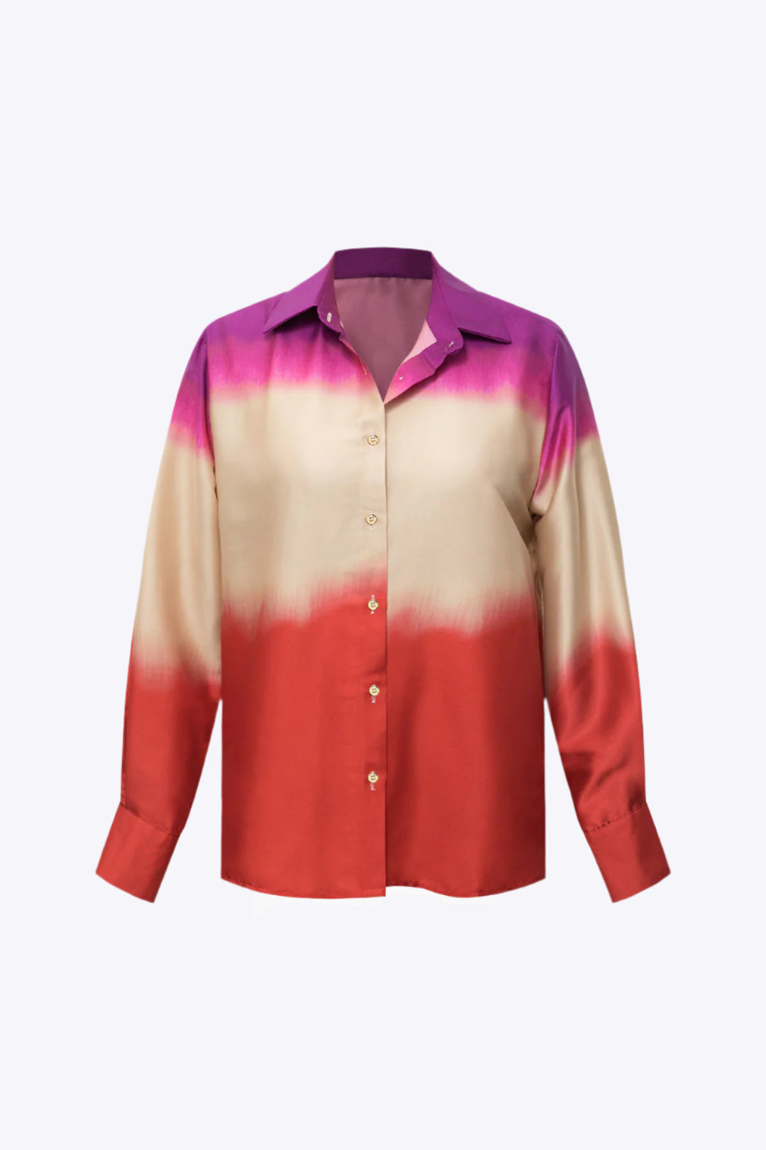 Ombre Satin Long Sleeve Shirt Dreamardi