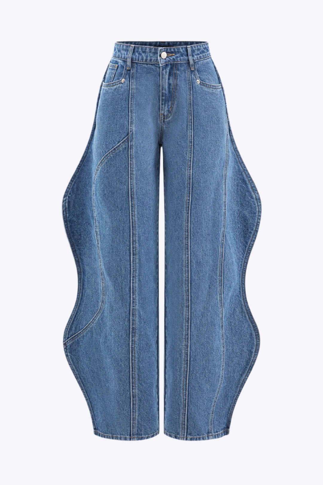 Wave Leg High Waist Jeans Dreamardi