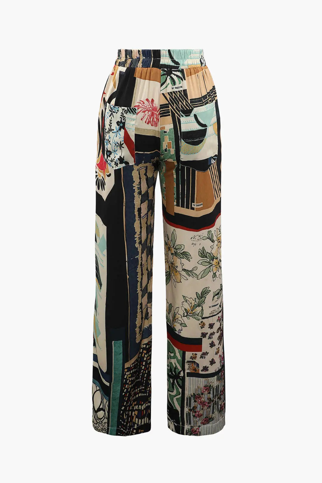 Edith - Chic Floral High Waisted Woman's Straight Leg Pants Dreamardi