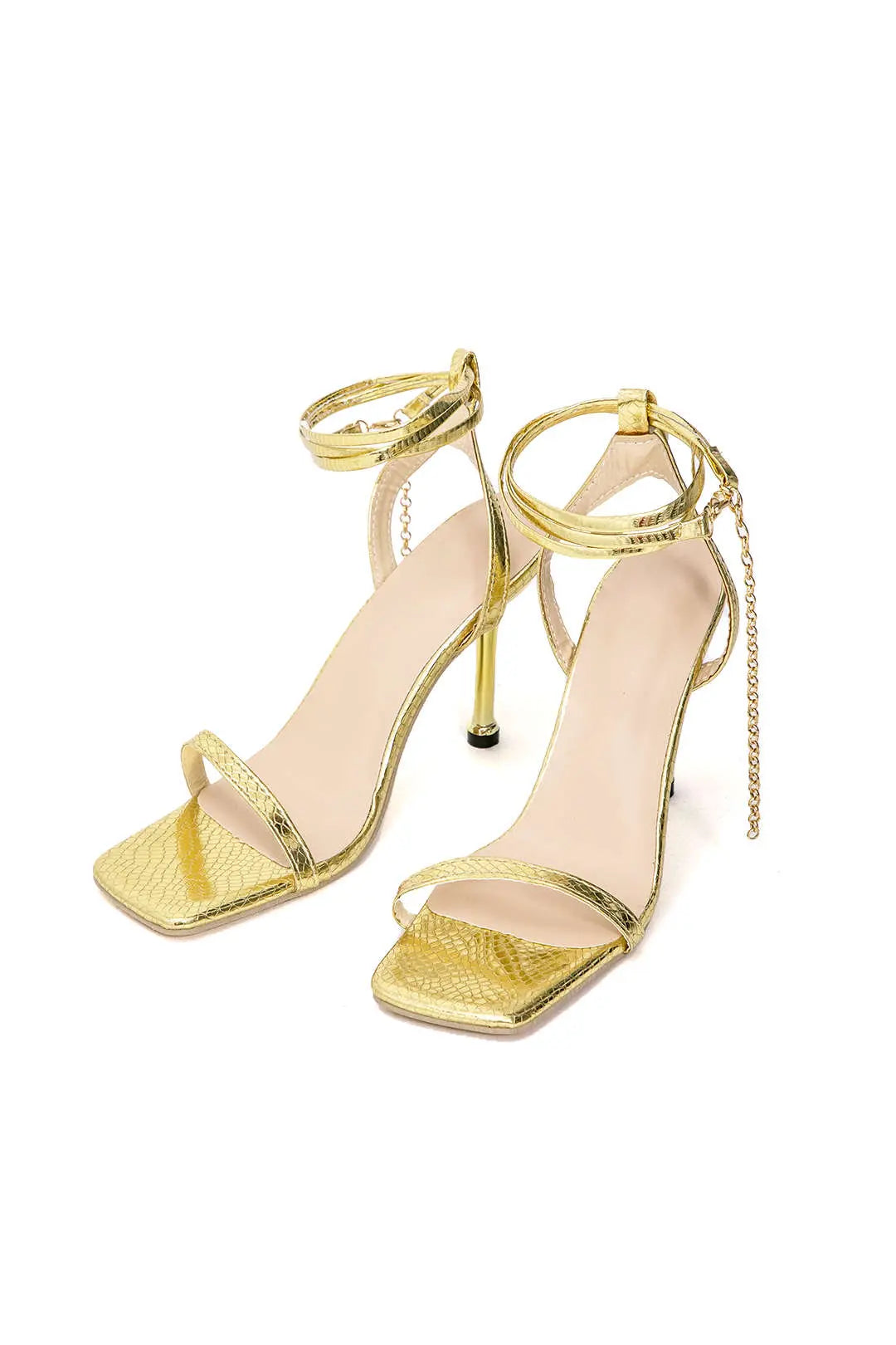 Clara - Square Toe Chain Woman's Shoes With Heels Dreamardi