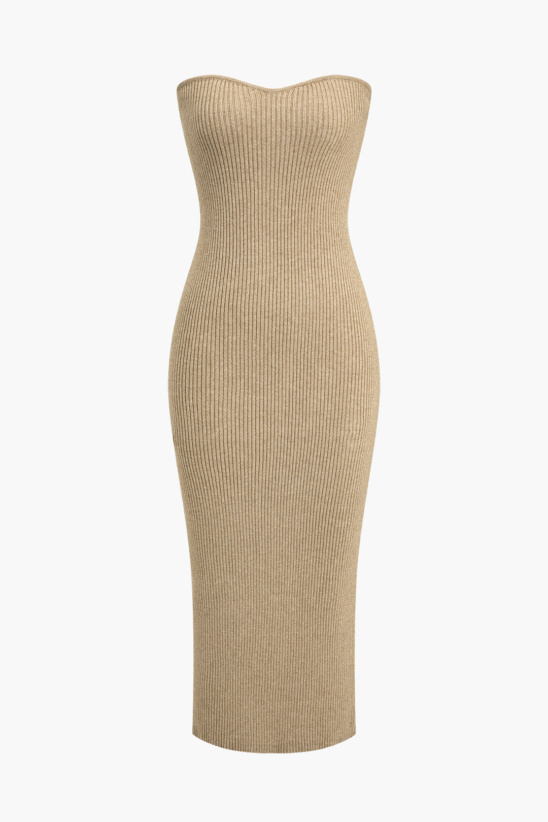 Ribbed Knit Strapless Midi Dress And Bolero Set Dreamardi