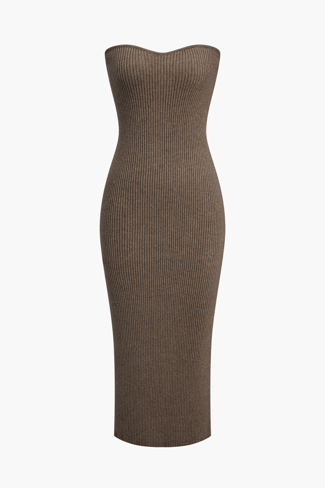 Ribbed Knit Strapless Midi Dress And Bolero Set Dreamardi