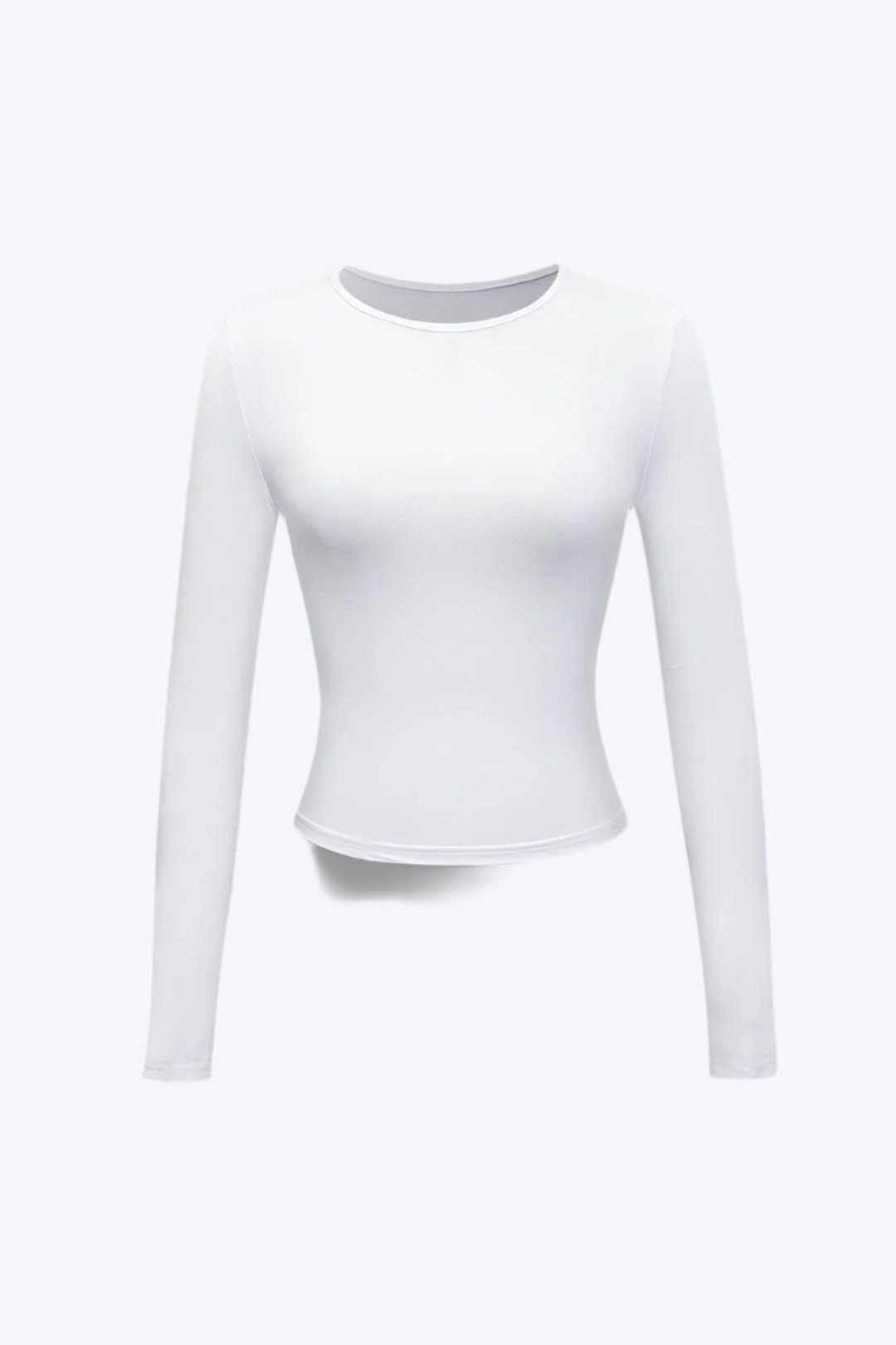 Basic Solid Round Neck Long Sleeve Top Dreamardi