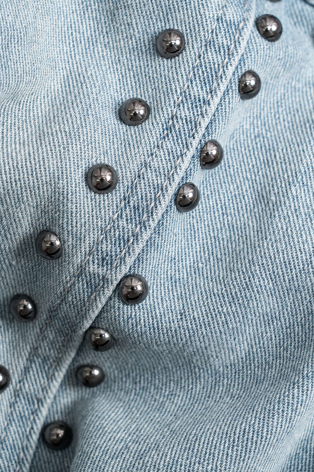 Denim Studded Long Sleeve Outerwear Dreamardi