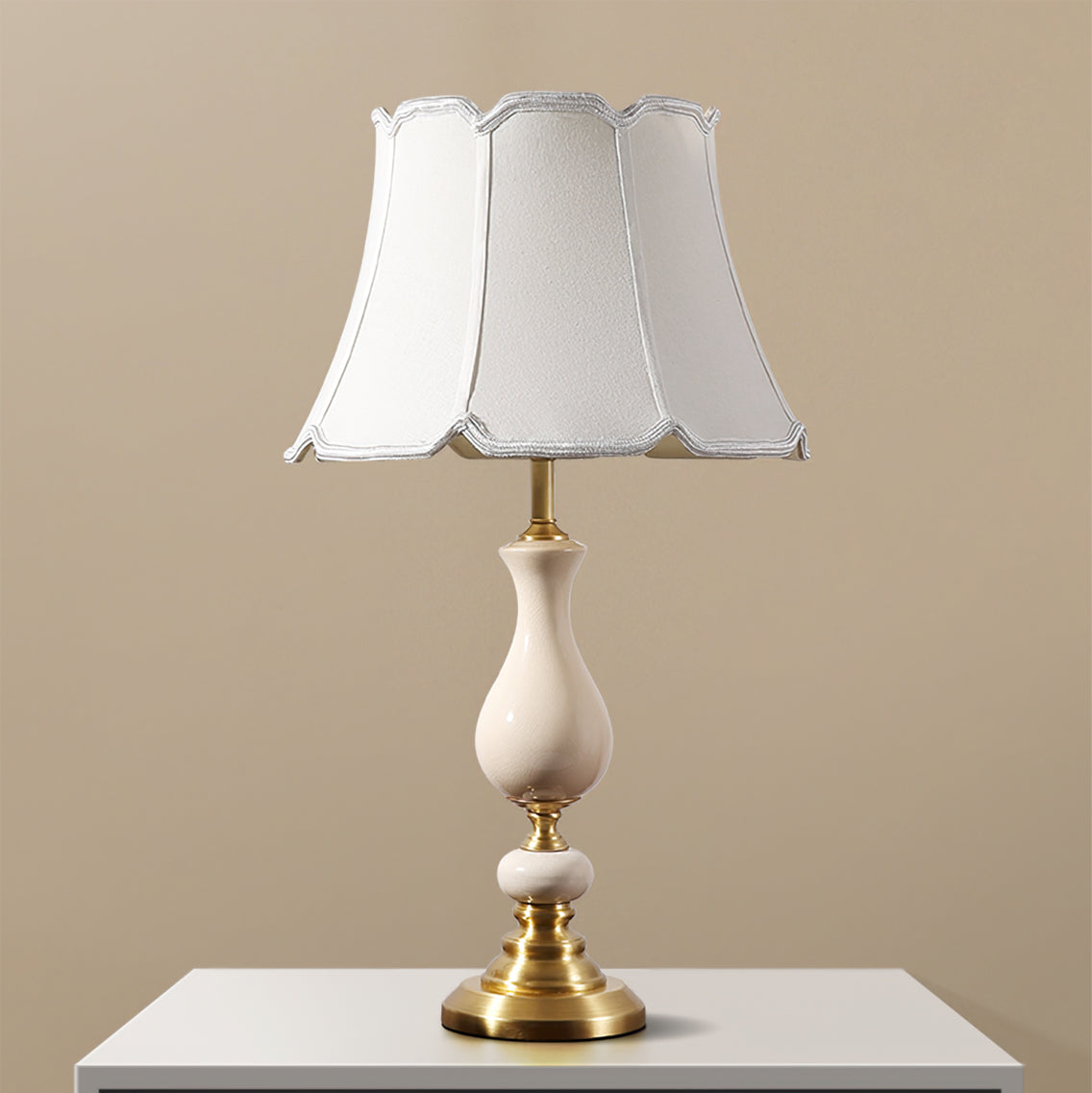 ChicShade - Elegant Brass & Ceramic Table Lamp