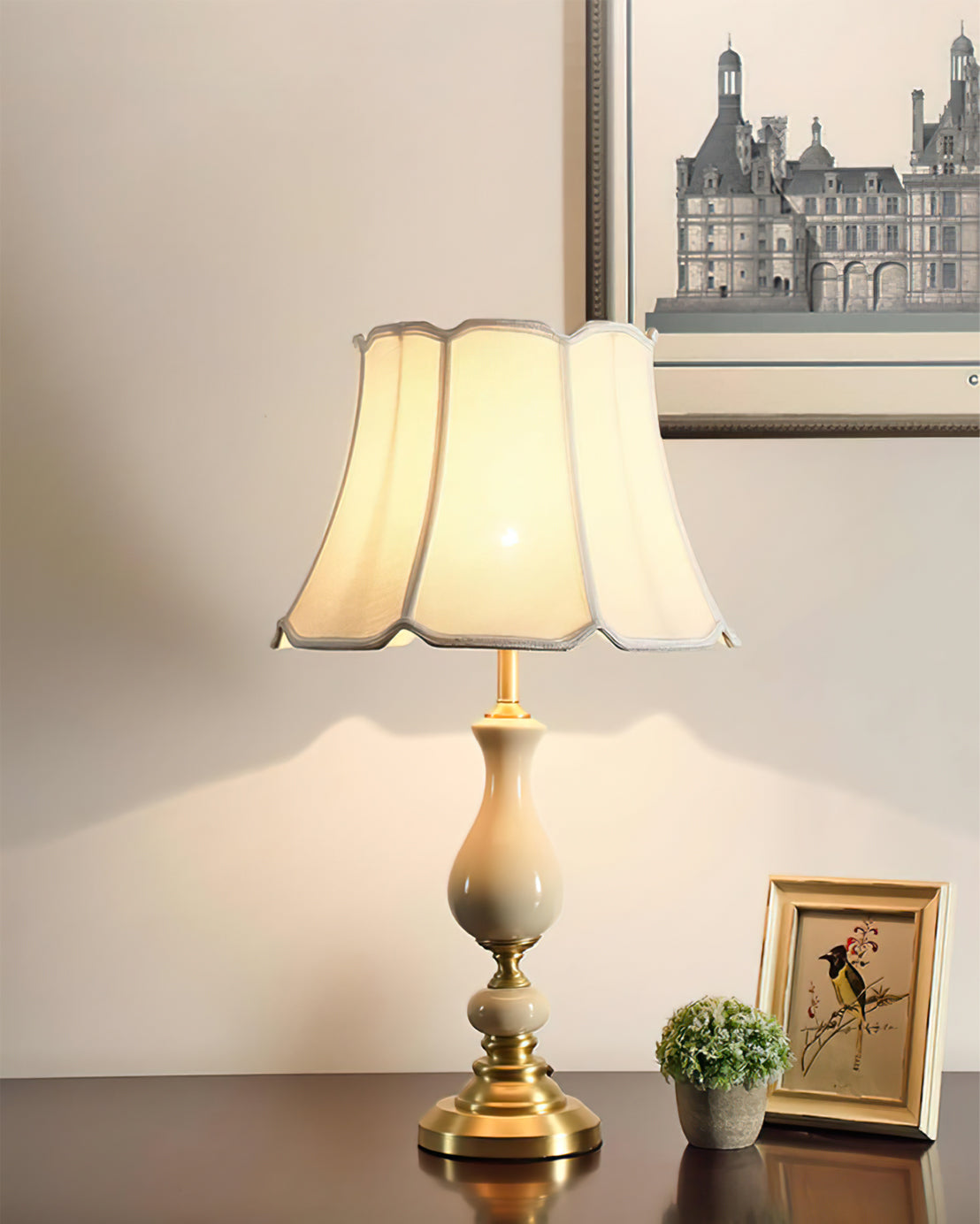 ChicShade - Elegant Brass & Ceramic Table Lamp