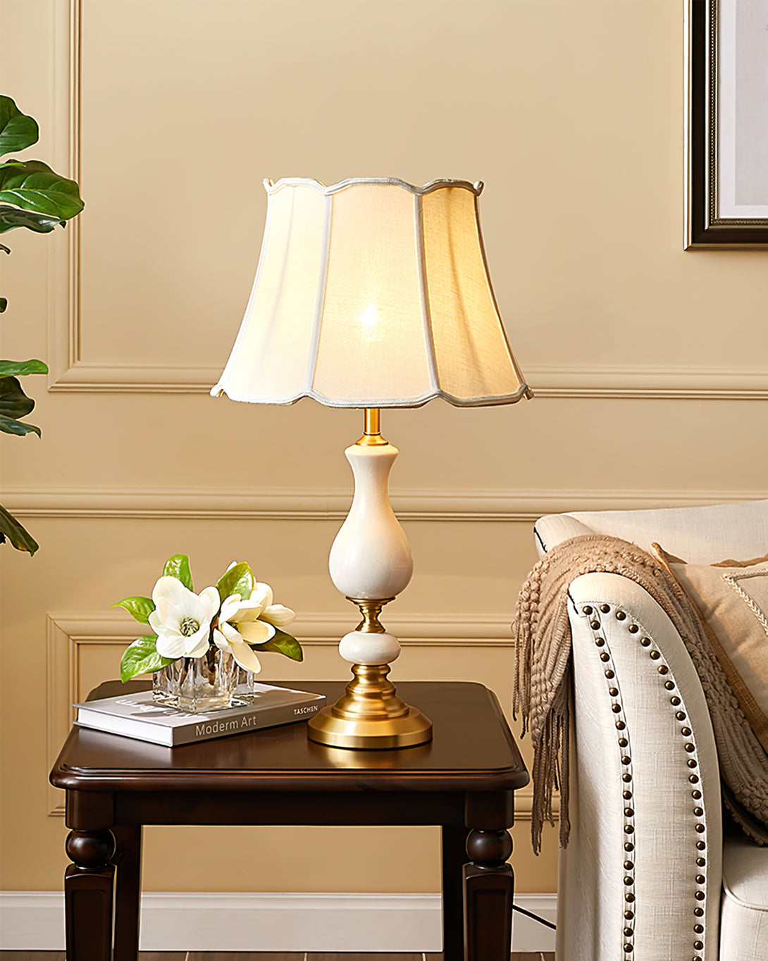 ChicShade - Elegant Brass & Ceramic Table Lamp