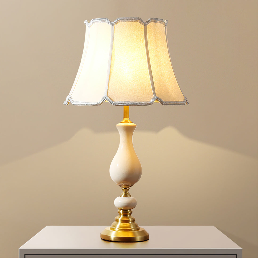 ChicShade - Elegant Brass & Ceramic Table Lamp