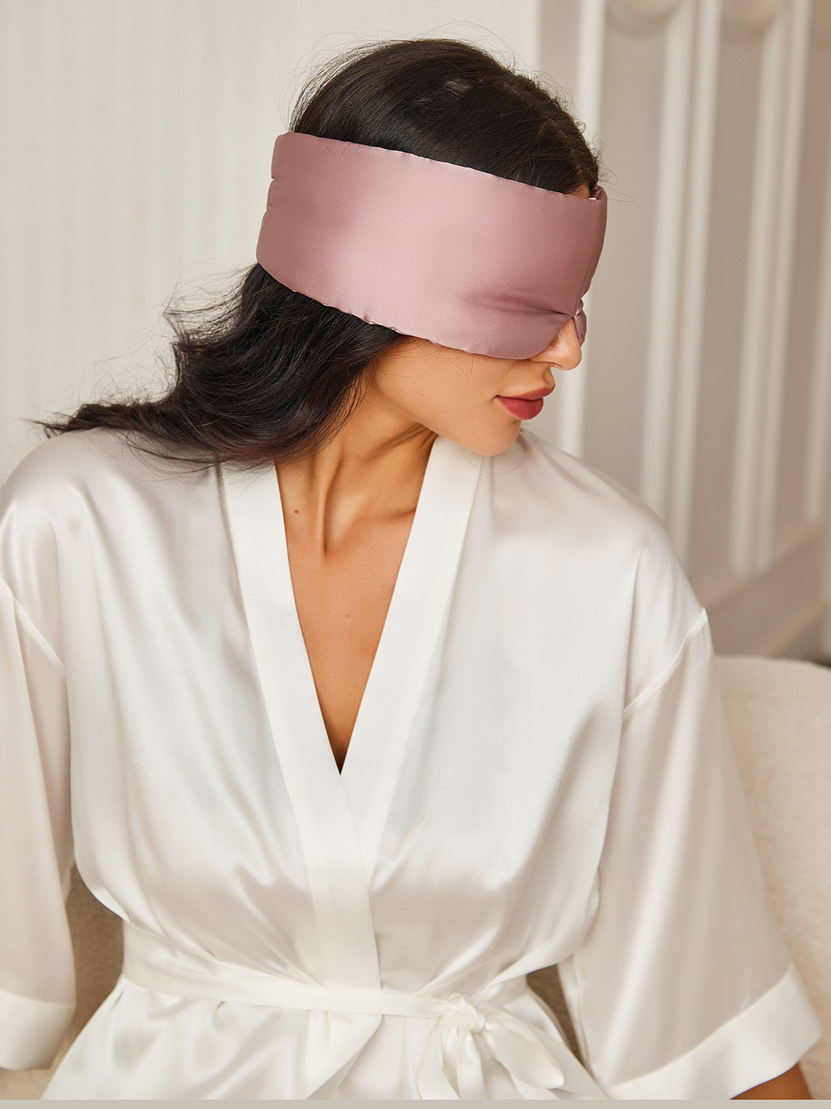 Elegant zijden slaapoogmasker uit één stuk Dreamardi