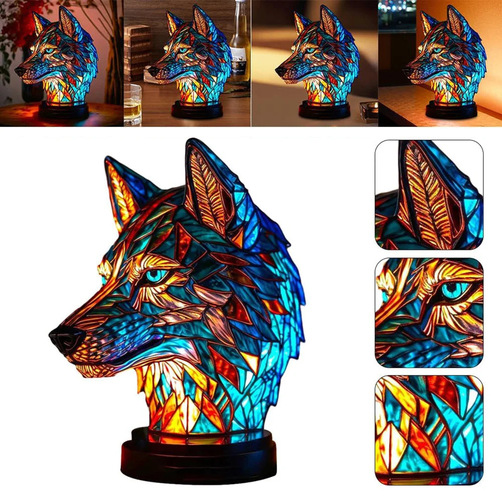 LumeWolf - Elegant 3D Animal-Inspired Glass Lamp